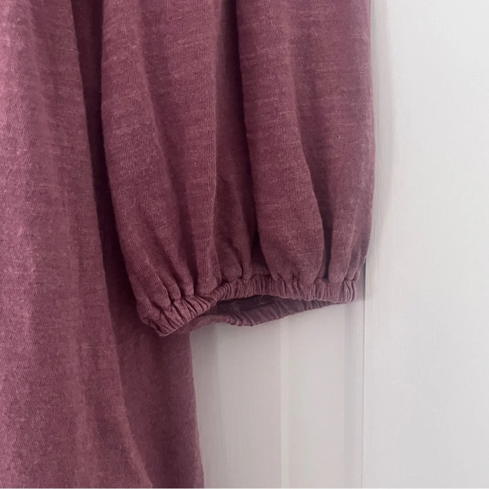 Lucky Brand Dusty Rose Eyelet Peasant Top Medium - Picture 9 of 9